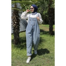 Harman Butik Kadın Askılı Hamile Kot Tulum Denim Kumaş