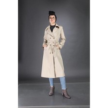 Kadın Cepli Kuşaklı Trençkot