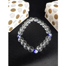 Şeffaf Boncuklu Elastik Nazar Boncuklu Bileklik - Unisex Takı