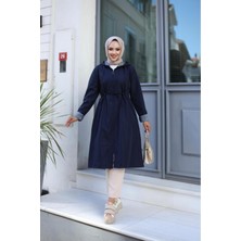 Kadın Fermuarlı Kısa Bondit Trençkot