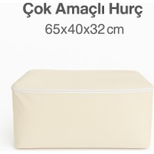 Bamer Home Tekstil 6’lı Hurç Seti 65x40cm - Yastık Kıyafet Saklama - Fermuarlı Kumaş Hurç