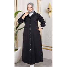 Kadın Düğmeli Cepli Gabardin Kap