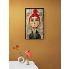 Soi Craft Çerçeveli Tablo Kırmızı Pom Pom Bere Sanatsal