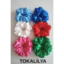 Kadın 6lı Saten Saç Lastik Tokaları