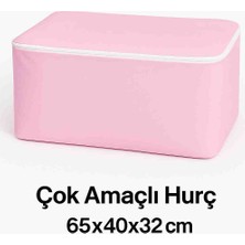 Bamer Home Tekstil 6'lı Hurç Seti 65x40-Yastık Kıyafet Saklama-Fermuarlı Kumaş Hurç