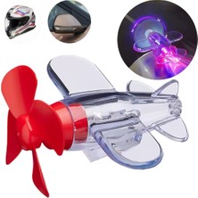 LED Işıklı, Motosiklet, Kask, Araba Için Süs Uçağı, Pilsiz Çalışan, Kırmızı-Mavi Işık Efektli