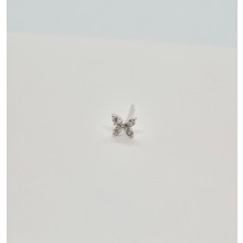 925 Ayar Gümüş Zirkon Taşlı '' Kelebek '' Hızma ( En: 5 mm Boy: 5 mm )
