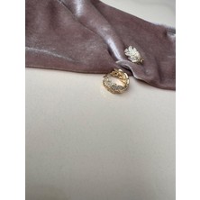 Xupıng Çelik Kararmaz Gold Küpe