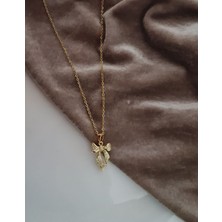Çelik Gold Fiyonk Kolye