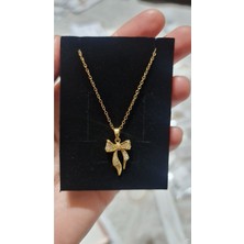 Çelik Gold Fiyonk Kolye