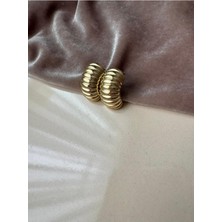 Xupıng Çelik Kararmaz Gold Küpe