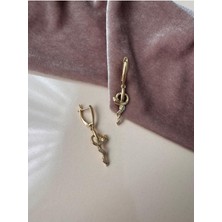 Xupıng Çelik Kararmaz Gold Küpe