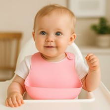 Corallo Silikon Bebek Mama Önlüğü – Ayarlanabilir, Gıda Sınıfı, Cebli