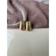 Xupıng Çelik Kararmaz Gold Küpe