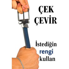 Deepsea Çift Taraflı Hakiki Deri Spor Kemer Dönen Tokalı 4 cm  Orjinal Deri Kemer 2502630