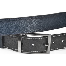 Deepsea Çift Taraflı Hakiki Deri Spor Kemer Dönen Tokalı 4 cm  Orjinal Deri Kemer 2502630