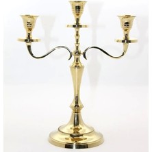 Pirinç 3'lü Şamdan Model 1