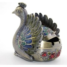 Metal Tavuskuşu Figürü Küllük