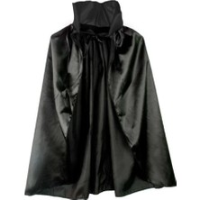 Siyah Renk Yakalı Halloween Pelerini 90 cm