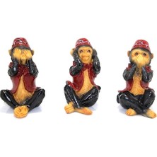 3'lü Polyester Maymun Seti