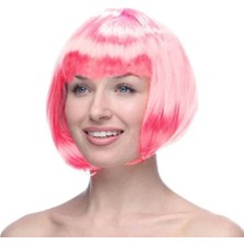 Pembe Renk Peruk Küt Saç