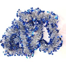 Mavi Gümüş Renk  Çift Renk Sim Süs 180 cm