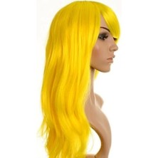 Sarı Renk Uzun Parti Peruğu