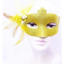 Altın Renk Simli Inci Maskesi