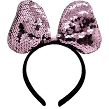 Renk Değiştiren Pullu Fiyonk Parti Tacı Pembe Gümüş