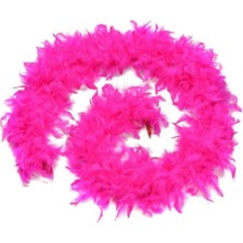 Fuşya Renk Kabarık Tüylü Otriş Boa Gerçek Tüy Dekorasyon