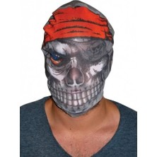 Kafaya Geçmeli Bez Korsan Maskesi 3D Baskılı