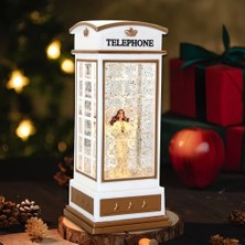 Telefon Kulübeli Işıklı Müzikli Kar Küresi