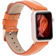 Apple Watch Uyumlu Deri Kordon 42-44-45MM F5 Taba