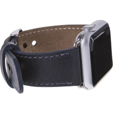 Apple Watch Uyumlu Deri Kordon 42-44-45MM CZ01 Lacivert