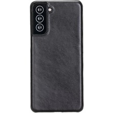 Samsung Galaxy S21 Plus Uyumlu Deri Arka Kapak Uj Rst1 Siyah