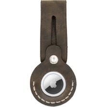 Apple Airtag Uyumlu Deri Anahtarlık Beta AA16 Kahve