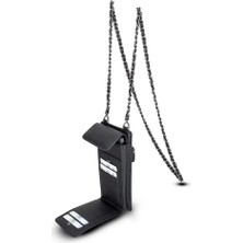 Avjin 6.9 Inch Uyumlu Deri Kılıf Cüzdan Askılı Erc1 Siyah