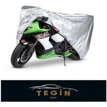 Tegin ACC | Daelim Daystar 250 Motor Uyumlu Motosiklet Brandası | Su Geçirmez, %99 UV, Yansıtıcı Gümüş Üst, 360° Lastikli, Taşıma Çantalı | Renk: Gümüş
