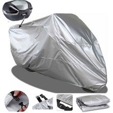 Tegin ACC | Motoran Crazy 125 Arka Çanta Uyumlu Motorsiklet Uyumlu Motosiklet Brandası | Su Geçirmez, %99 UV, Yansıtıcı Gümüş Üst, 360° Lastikli, Taşıma Çantalı