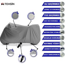 Tegin ACC | Kawasaki Kawasaki W 800 Motor Uyumlu Motosiklet Brandası | Su Geçirmez, %99 UV, Yansıtıcı Gümüş Üst, 360° Lastikli, Taşıma Çantalı