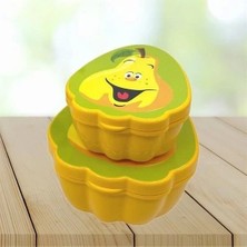 2'li Iç Içe Geçebilen Armut Model Saklama ve Beslenme Kabı Seti (550 ml + 250 Ml)