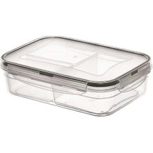 3 Bölmeli Kilitli Kapaklı 1 Litre Erzak Saklama Kabı LC-510