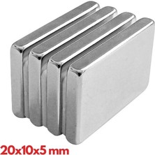 N35 20X10X5 mm Neodyum Mıknatıs 100 Adet, Köşeli, Nikel Kaplamalı Kaliteli ve Dayanıklı Ürün