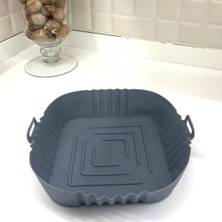 Renkli Isıya Dayanıklı Yıkanılabilir Silikon Fırın  Airfryer Kare Model Pişirme Matı 20 cm