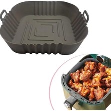 Renkli Isıya Dayanıklı Yıkanılabilir Silikon Fırın  Airfryer Kare Model Pişirme Matı 20 cm