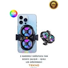 Bütün Telefon Modelleri Ile Uyumlu Telefon Soğutucu Çiftfan Pervaneli 3 Kademeli Işıklı Oyuncu Güçlü