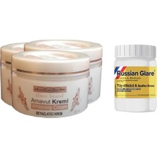 Whitening Cream 100 ml Arnavut Kremi Aklık Kremi 3 Adet + Russian Glare Tüy Dökücü Azaltıcı Merhem 50 ml