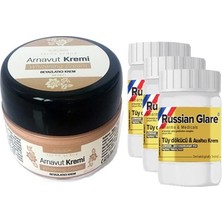 Whitening Cream 50 ml Arnavut Kremi Aklık Kremi 1 Adet + Russian Glare Tüy Dökücü Azaltıcı Merhem 50ml 3 Adet
