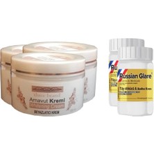 Whitening Cream 100 ml Arnavut Kremi Aklık Kremi 3 Adet + Russian Glare Tüy Dökücü Azaltıcı Merhem 50 ml 2 Adet