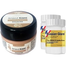 Whitening Cream 50 ml Arnavut Kremi Aklık Kremi 1 Adet + Russian Glare Tüy Dökücü Azaltıcı Merhem 50ml 2 Adet